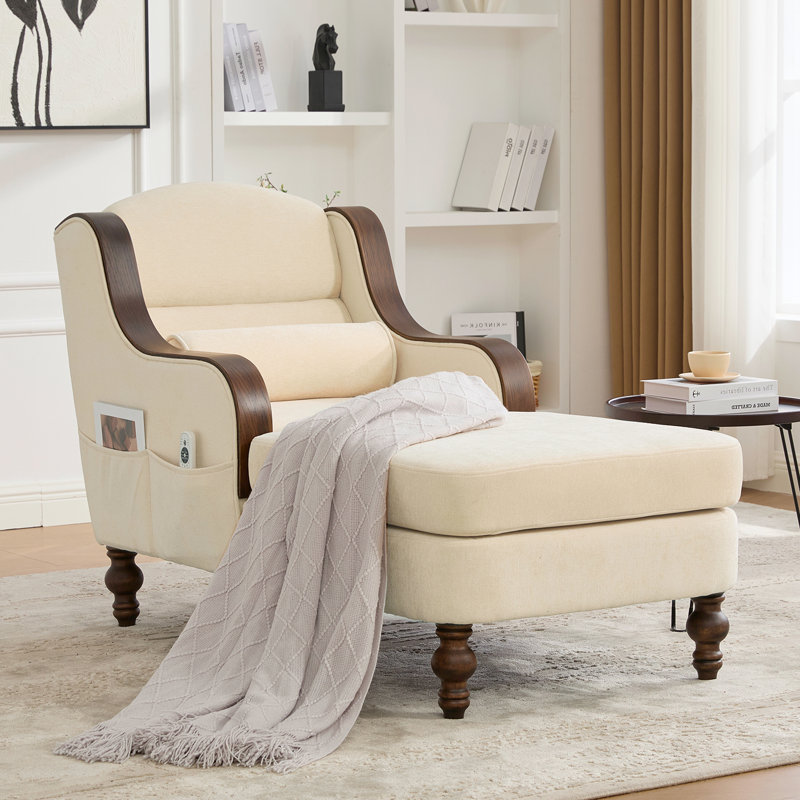 Fauteuil inclinable surdimensionné en chenille, Beige