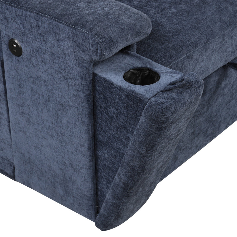 L-Shaped Pull-Out Sofa Bed with USB Ports and Storage