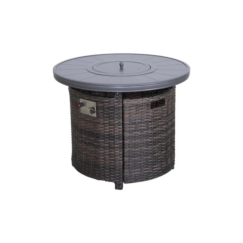 Table de foyer d'extérieur au propane en aluminium H 25 po x l 32 po