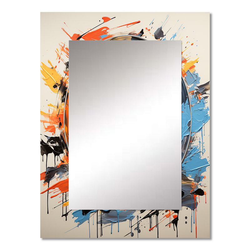 Loralee Vinyl Fusion - Vinyl Records Mirror, Modern Decorative Wall Mirror, Printed Metal Art, 32" x 24"