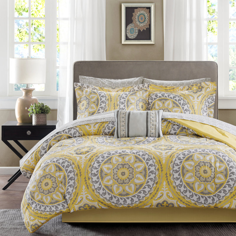 Geometric Shapes Comforter, Twin, Taupe