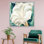 Toile imprimée: Décoration murale florale moderne avec des fleurs blanches élégantes, 1P WhiteFramedCanves