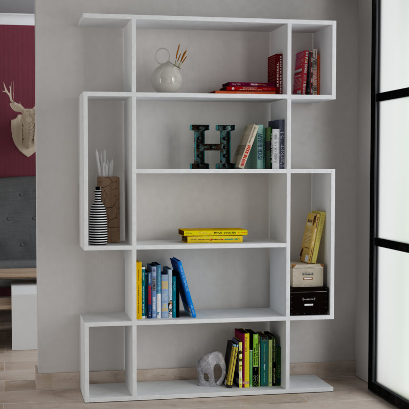 Mito 5 Tiers Wall Mounted Bookcase Modern Display Unit, White