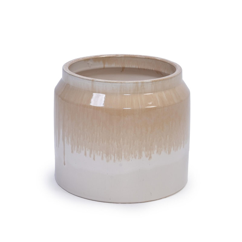 Pots de fleurs en céramique de haute qualité, Brun / Blanc
