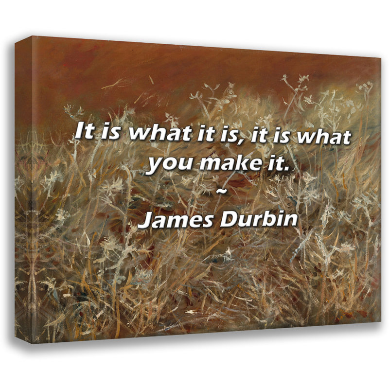 Citation de James Durbin: C'est ce que c'est, c'est ce que vous faites., H 26 po x l 32 po
