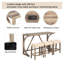 4-Piece Rustic Bar Table Set with USB Type-C Charging Port, 3 Padded Upholstered Counter Stools, Space-Saving Dining Set for Living Room, Kitchen & Game Room