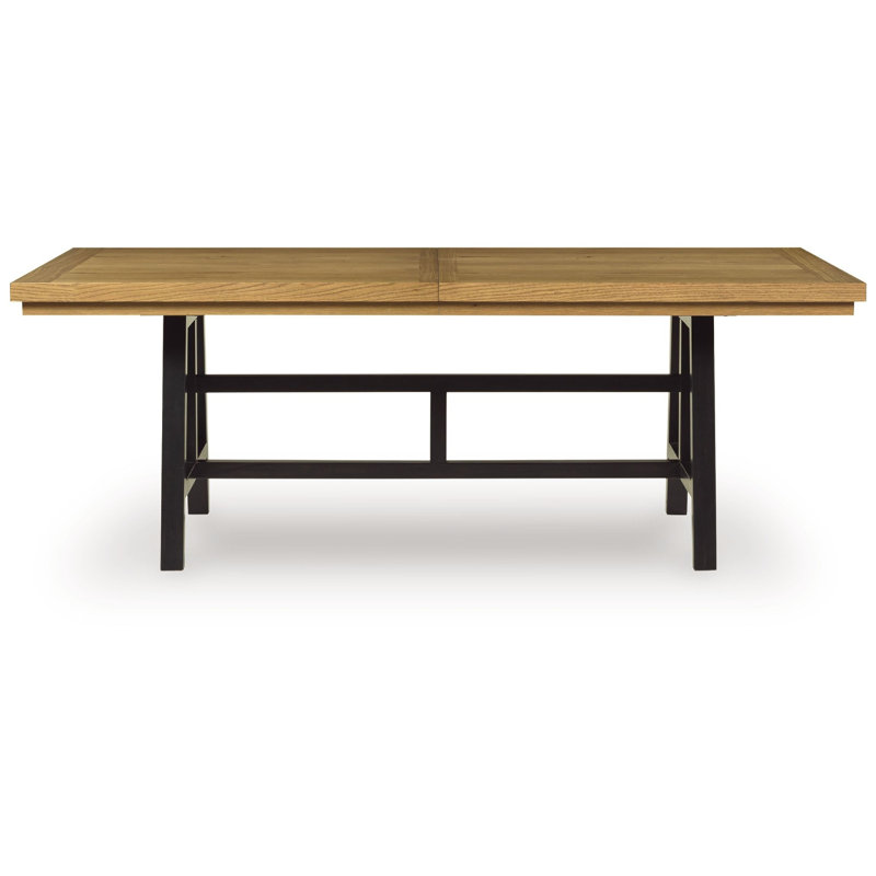 Dani Dining Table, 84-120 Inch Extendable Leafs, Oak Brown And Black