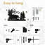 Bears in Forest Animal Mountains, décoration murale abstraite moderne en métal noir-94207897-94207898