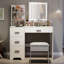 Breiana Dressing Table with Mirror-723853217