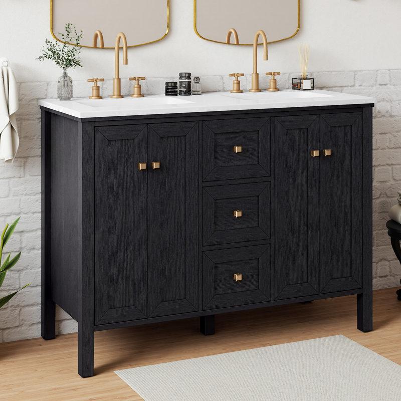 Balconera 42'' Single Bathroom Vanity With Sink Set, Black, 42''