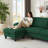 Marchel Upholstered L-Shaped Sectional with Ottoman Reversible-2102501043