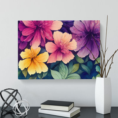 Enchanting Watercolour Flowers - Wrapped Canvas