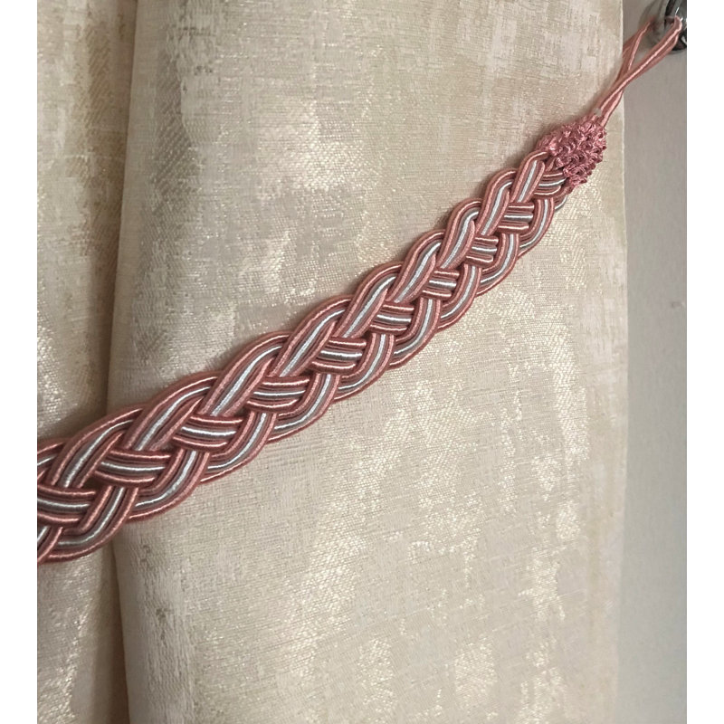 Jezebel Fabric 3cm Curtain Holdback/Tieback, Pink/Silver