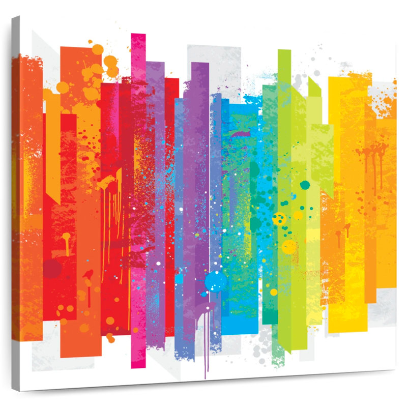 Kimira Grunge Abstract Rainbow, 10" H x 10" W