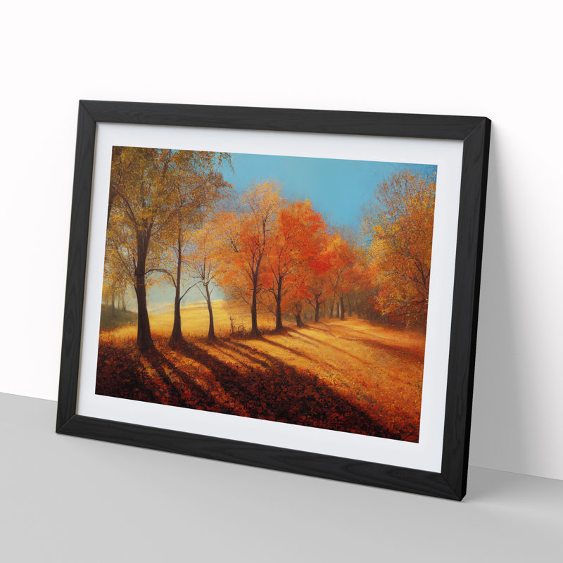 Joyful Autumn Forest - Single Picture Frame Print, Black Framed, 34cm H x 46cm W x 2cm D
