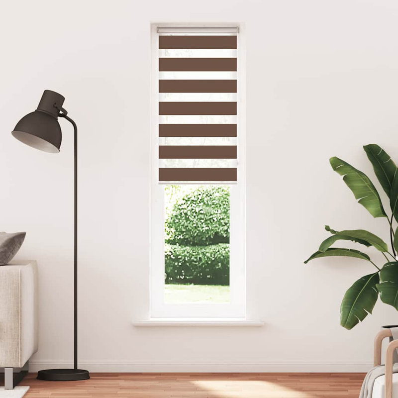 George Oliver Zebra Blind Polyester, Brown, 55cmW x 200cmL