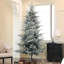 Arbre de Noël artificiel pin nordique avec pointes enneigées, base en métal pliable, assemblage facile, arbre de Noël à charnières pour les fêtes à la maison