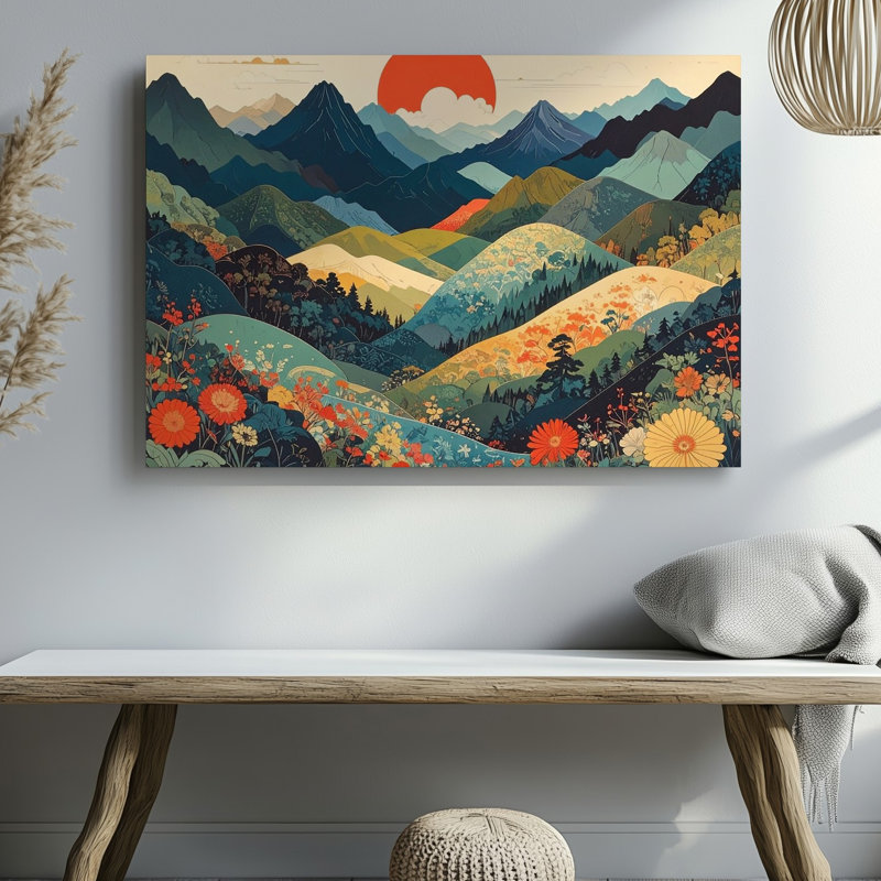 Toile de paysage d'inspiration japonaise, H 9 po x l 12 po