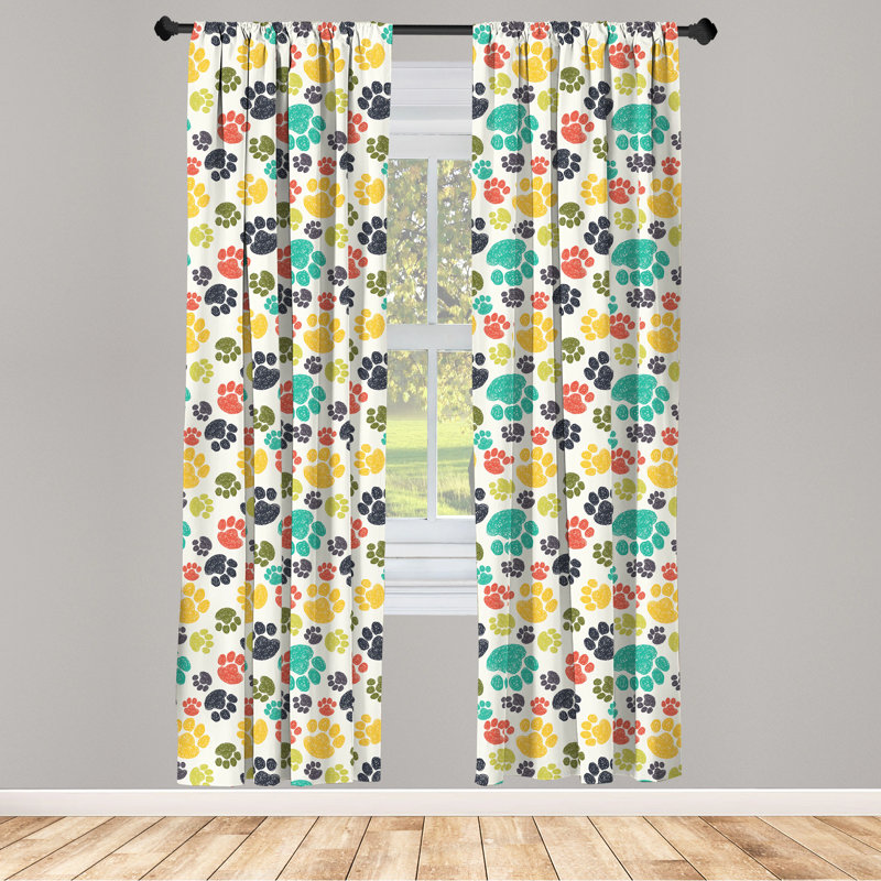 Dog Lover Window Semi-Sheer Rod Pocket Sliding Panel, 28" x 95"