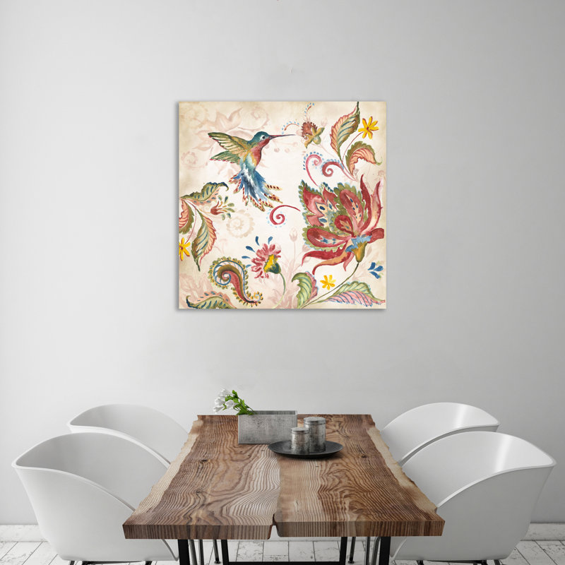 Boho Spice Hummingbird - reproduction d'art sur toile tendue, H 24 po x l 24 po x P 1,5 po