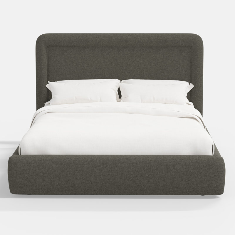 Stoffer Home x Cloth and Co. Marisa Bed, Zuma Charcoal Textured Linen, Twin