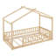 Structure de lit simple en bois avec clôture, pour enfants, adolescents, filles, garçons, naturel
