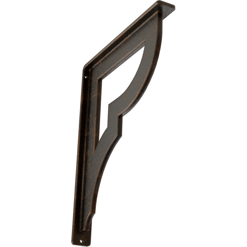 Support en fer forgé Bradford, Bronze vieilli, H 12 po x l 1,5 po x P 10 po
