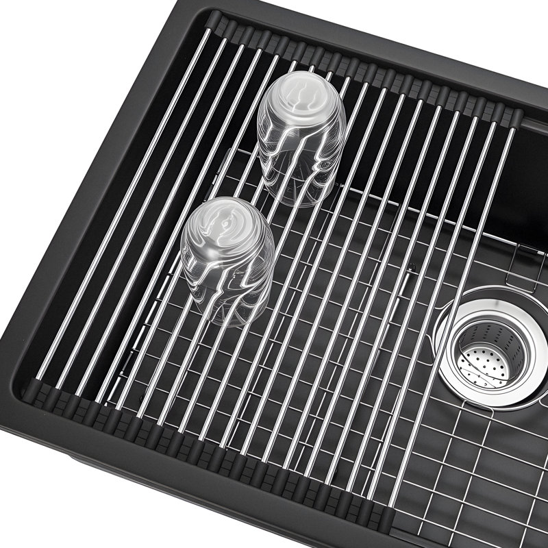 Évier de cuisine encastré 30 po en granite à cuve simple encastrable pour bar pour véhicule récréatif
