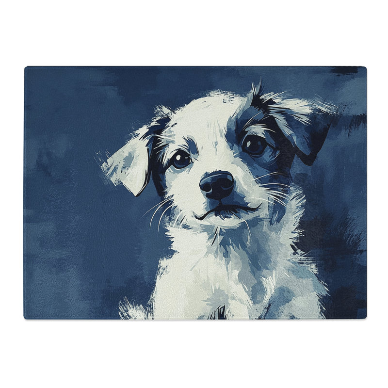 Jack Russell Dog Vision  Glass Chopping Board