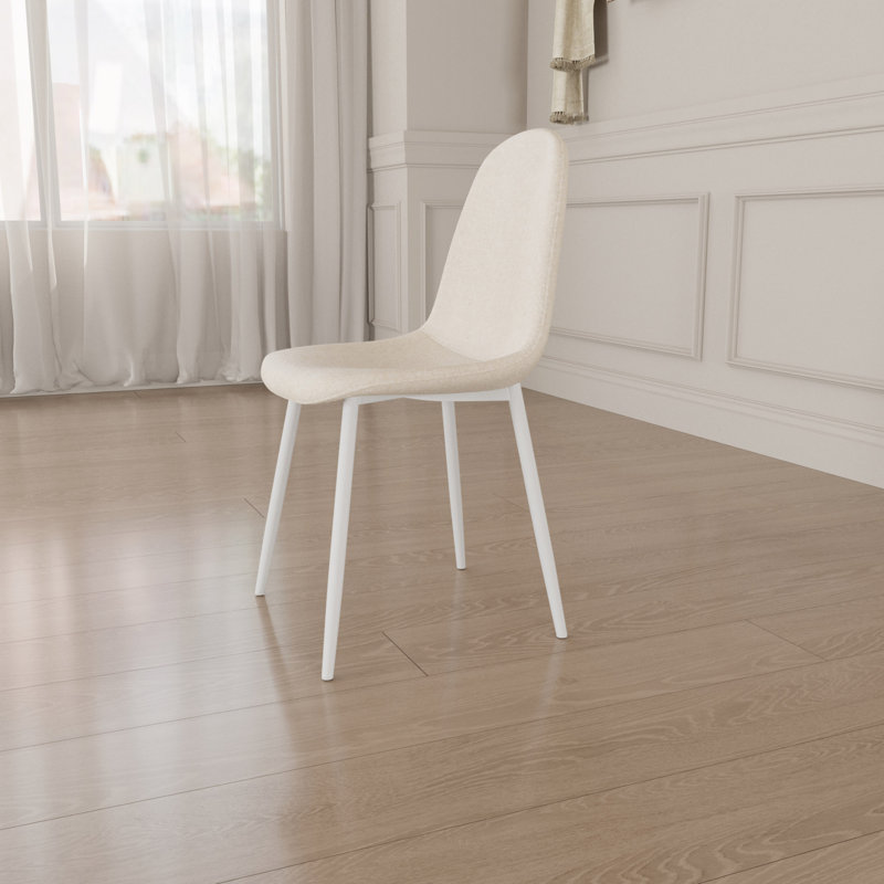 Chaises d'appoint modernes avec siège rembourré en tissu de lin pour la cuisine de la salle à manger