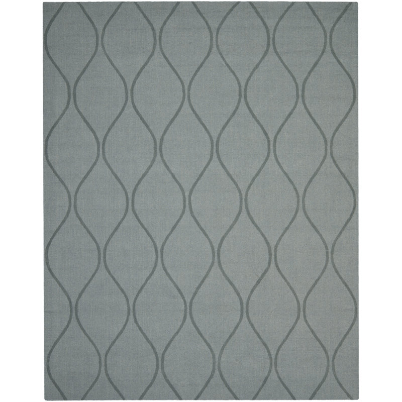 Tapis géométrique en laine tissé à la main Soukup, Rectangle 7 pi 6 po x 9 pi 6 po