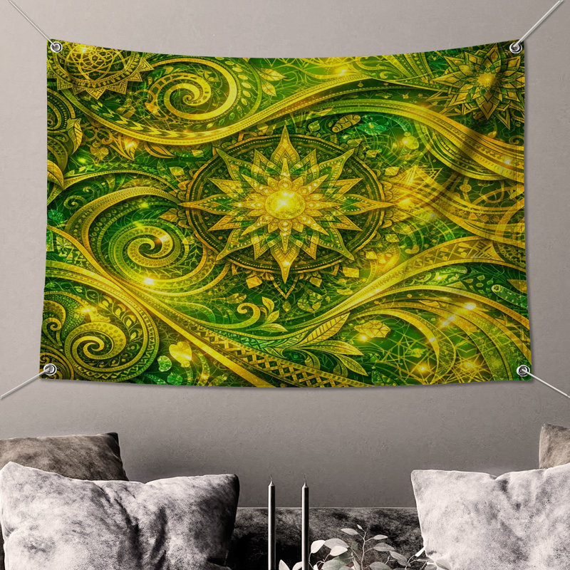 Tapisserie murale complexe - art mural Mandala, 104in H x88 with 4 Grommets