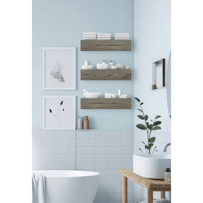 3 Piece Oak Floating Shelf
