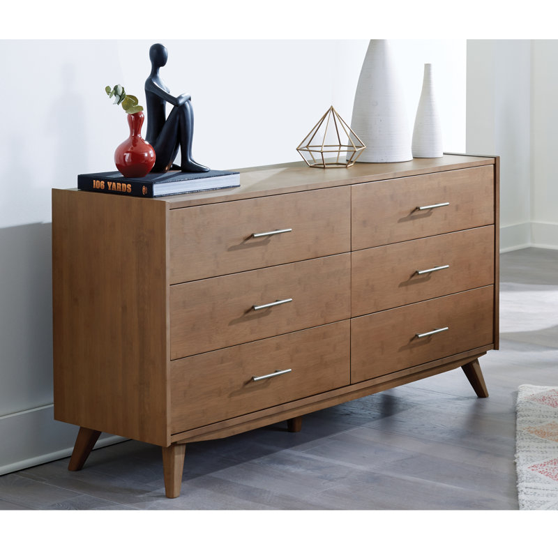 Ayvar Solid Bamboo 5-Drawer Double Dresser (59.6" W)