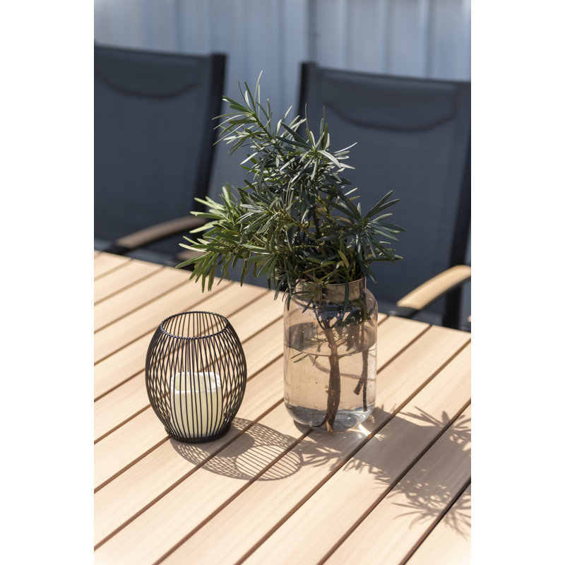 LifestyleGarden Bora 100% Maintenance Free Aluminum Outdoor Patio Black Dining Table