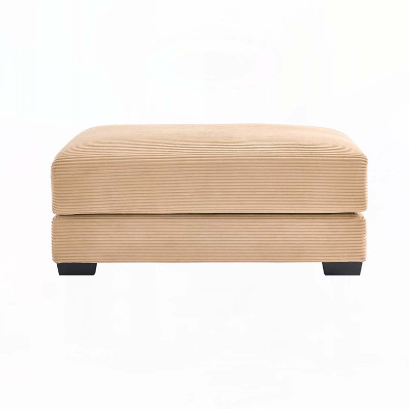Corduroy Fabric Ottoman, Camel