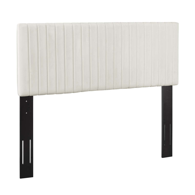 Modway Carson Carrington Stryn Velvet Headboard, Twin, Ivory