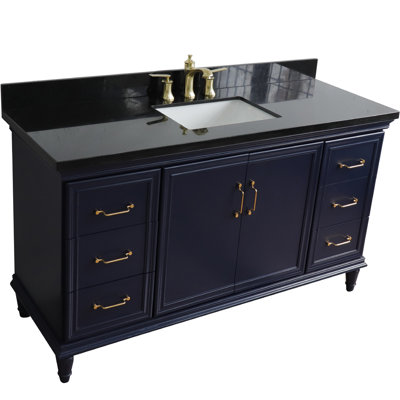 Tildenville 61'' Single Bathroom Vanity with Granite Top