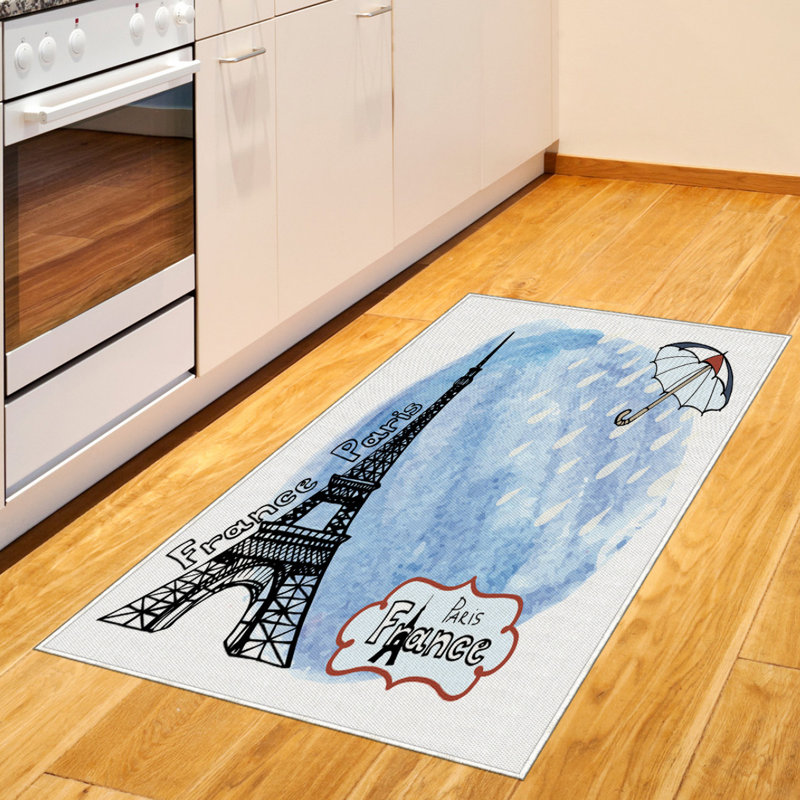 Eiffel Tower High Density Long Fiber Poly Threads Decorative Area Rug Carpet, Rectangle 4' x 5'8"