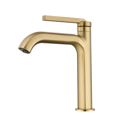 9.04" Bathroom Faucet Single Hole Bathroom Sink Faucet, Solid Brass Single Handle Lavatory Vanity Sink Faucet