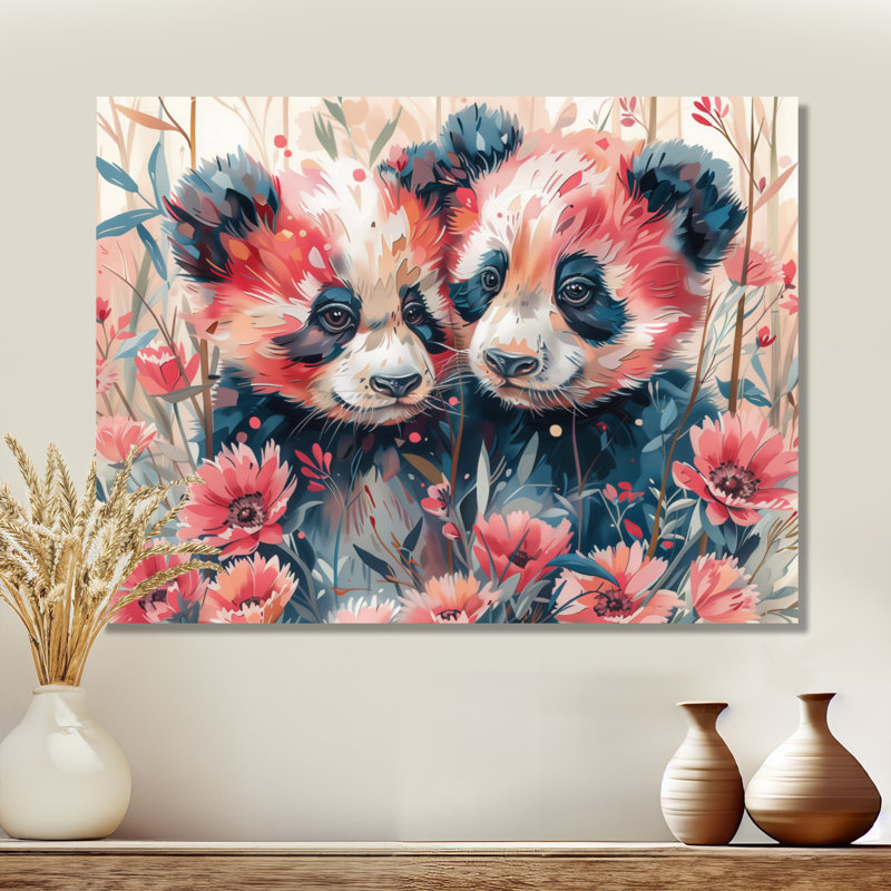 Tobiah - panda, art mural, Toile tendue, H 12 po x l 20 po