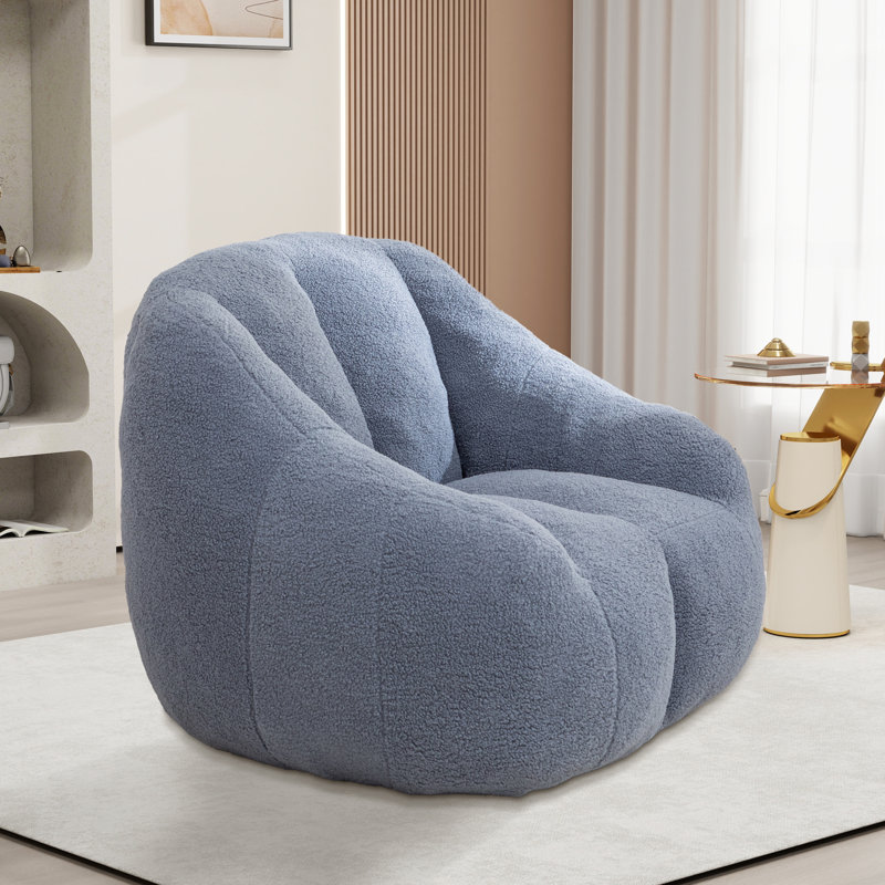 Fauteuil à billes, fauteuil de plancher moderne, Teddy bleu clair