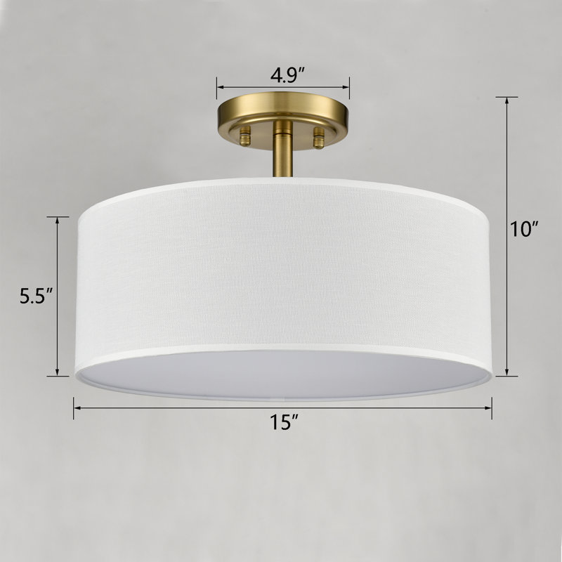 Plafonnier semi-encastré 3 lumières, Laiton