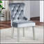 Chaises d'appoint en flanelle gris foncé Glam avec pieds en acrylique et dossier à oreilles capitonné pour un repas élégant