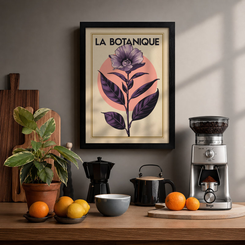 La Botanique Botanical - Framed Print, A2 - 59.4 x 42.0 cm, Black