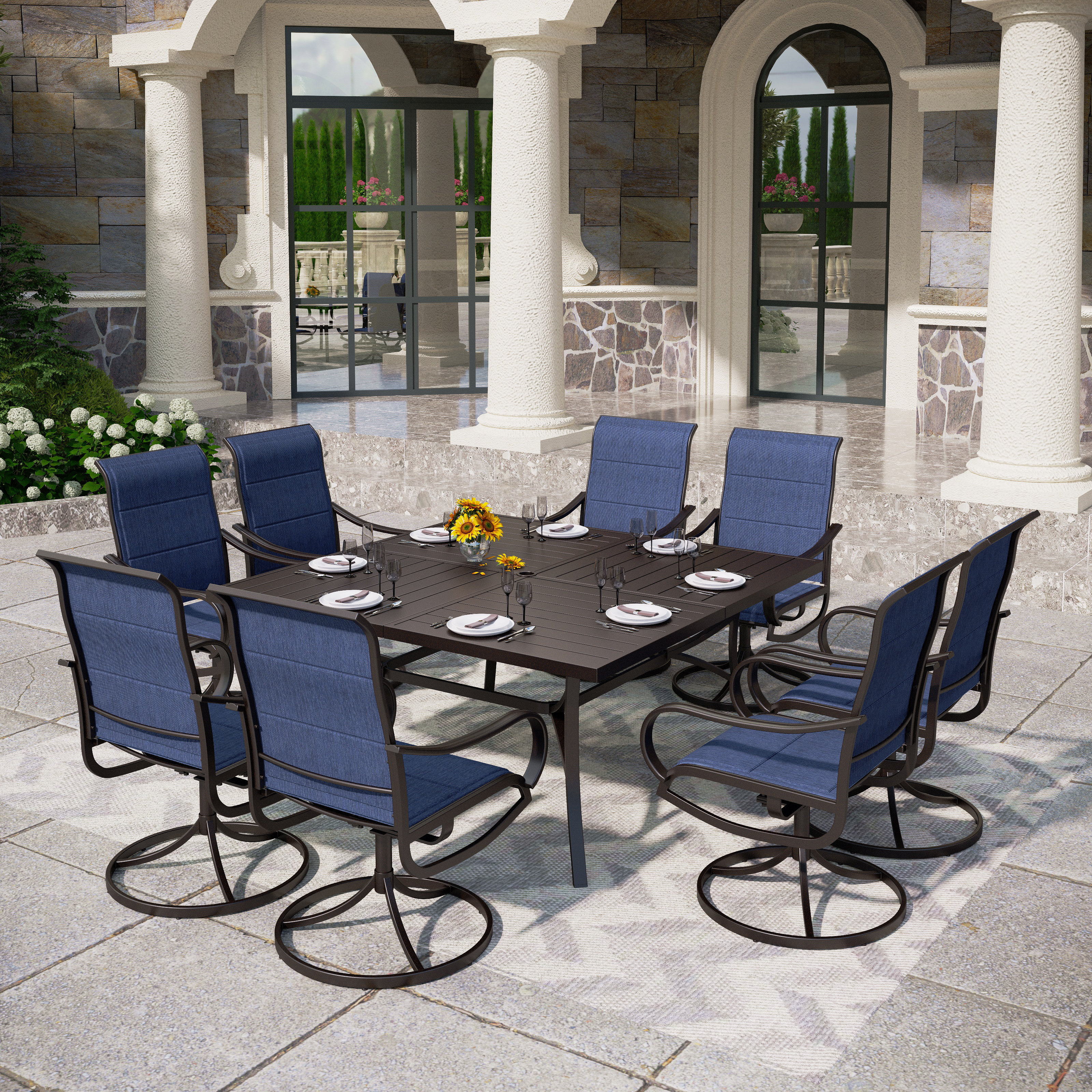 Sutiya 8 - Person Square Outdoor Dining Set