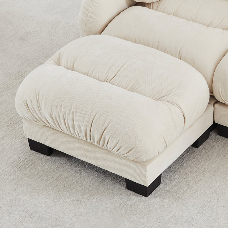 Repose-pieds en chenille pour salon, Beige