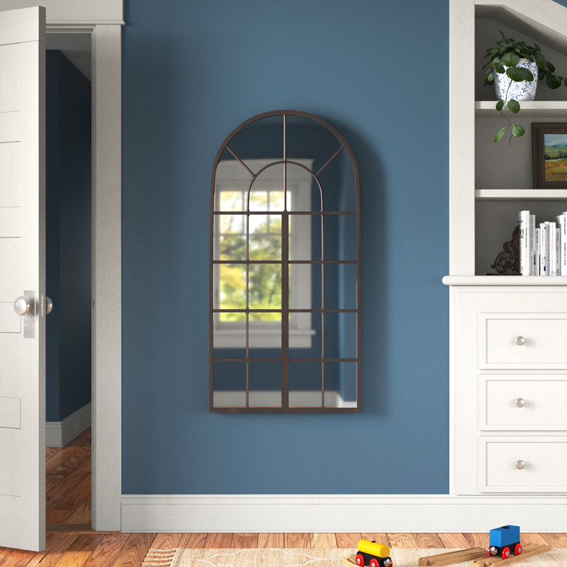 Miroir mural en métal, Bronze, H 56,25 po x l 34,13 po