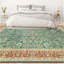 Hand Knotted Wool Oriental Area Rug in Green