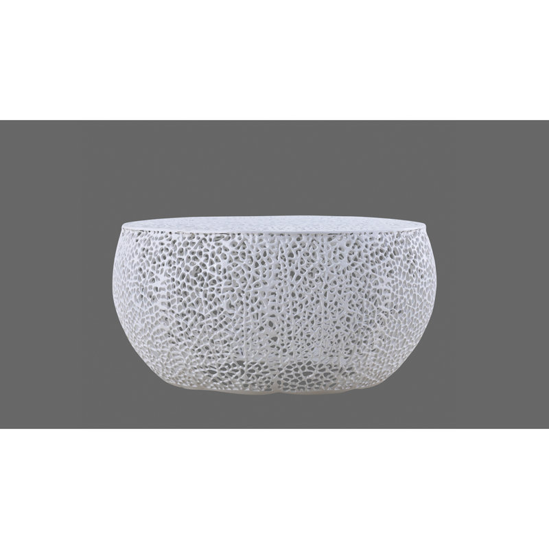 Table basse ronde blanche  , H 16,07 po x L 32,07 po x l 32,07 po, Blanc